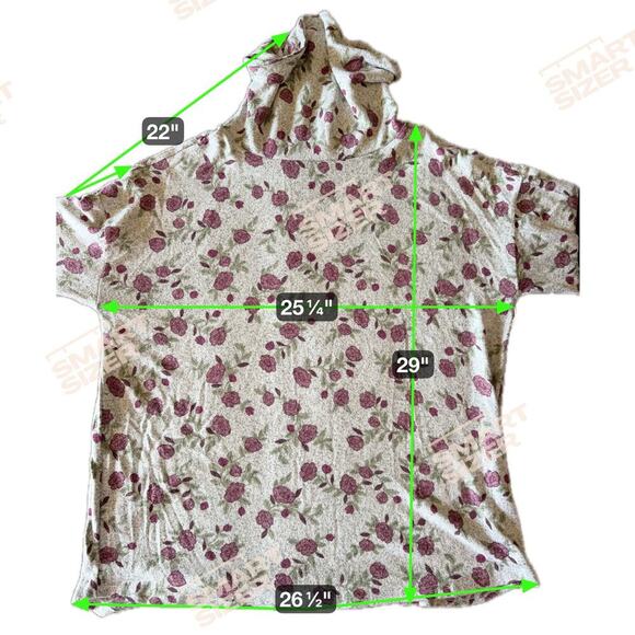 Dip Gray Floral Cowl Neck Sweater, Tunic NWT Size XL Super Soft - Picture 3 of 9